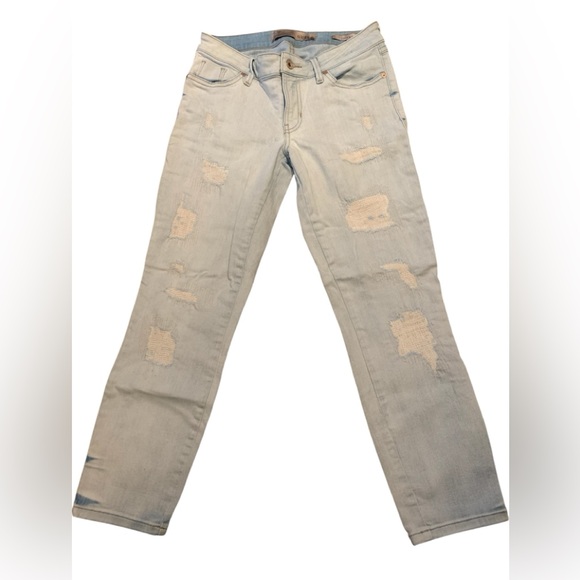 White washed distressed mid crop guess jeans - Picture 6 of 7